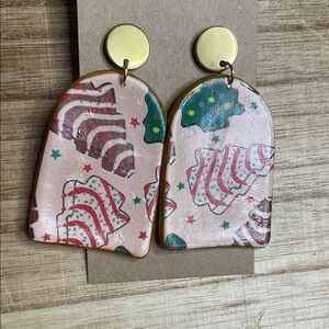 Little Debbie Cake Christmas Earrings